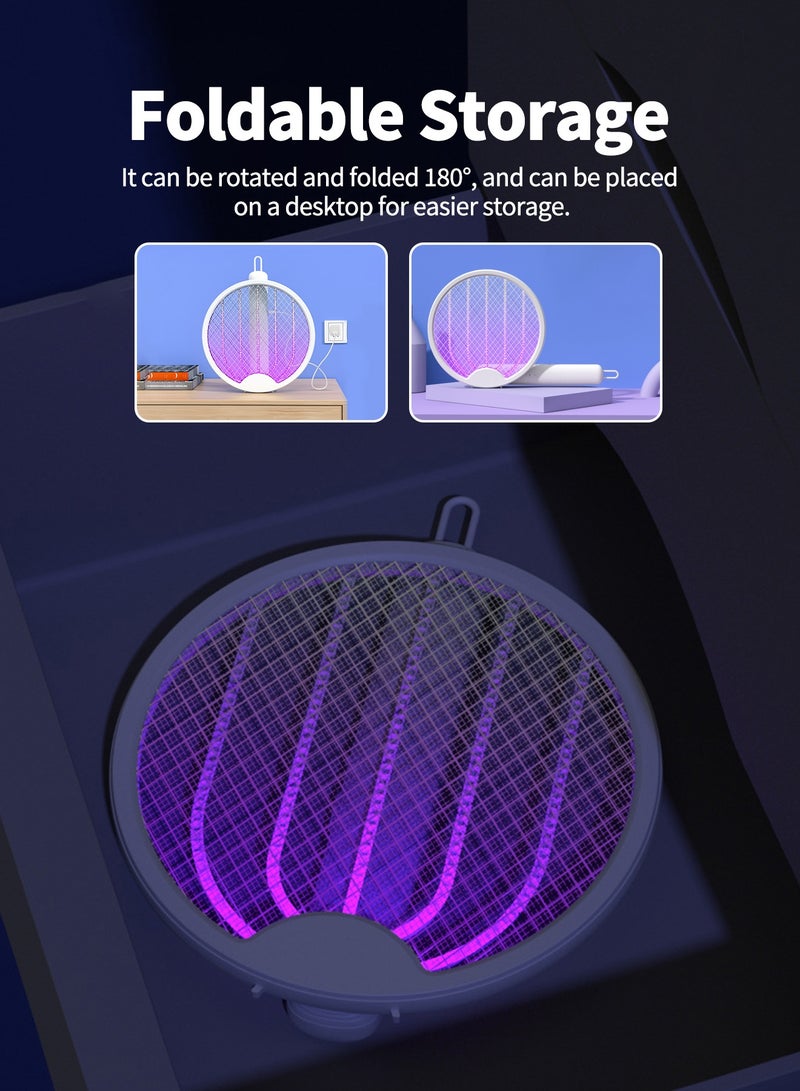 Bcarenest Foldable Electric Mosquito Bat Zapper & UV Mosquito Killer Lamp, Dual-Mode Bug Zapper with 20m UV Lure, Rechargeable Lithium Battery, Safe & Portable - Image 4